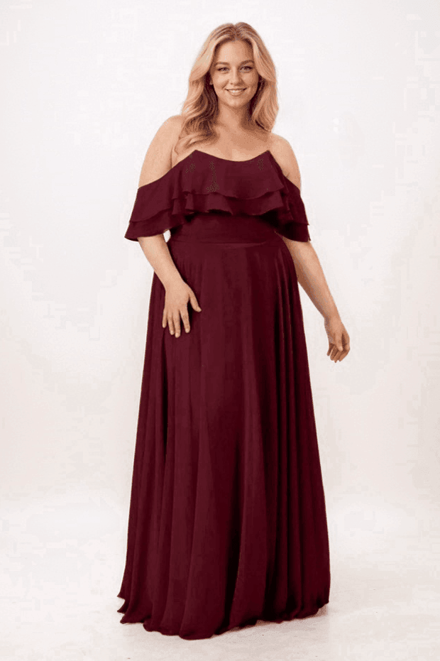 A-Line Maxi Chiffon Bridesmaid Dress CB0747 - COCOMELODY